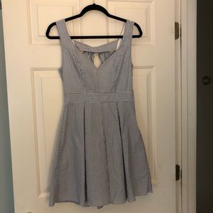 Mini striped seersucker dress